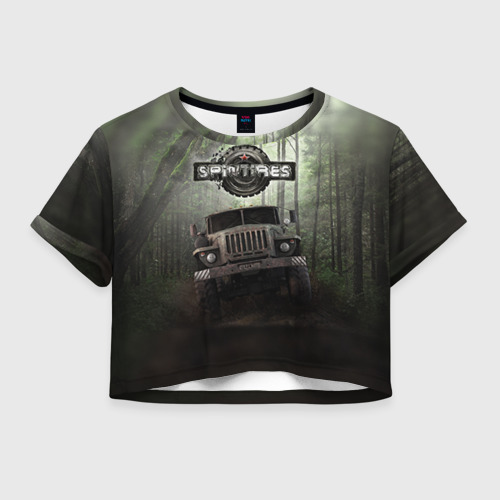 Женская футболка Crop-top 3D Spintires, цвет 3D печать