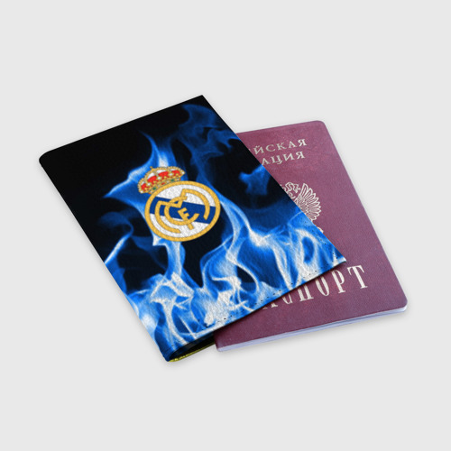 Обложка для паспорта матовая кожа Real Madrid, цвет желтый - фото 3