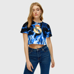 Женская футболка Crop-top 3D Real Madrid - фото 2