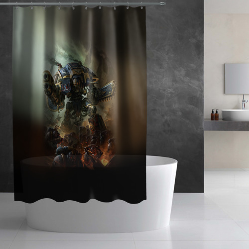 Штора 3D для ванной Титан вархаммер - фото 2