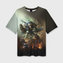Женская футболка oversize 3D Титан вархаммер
