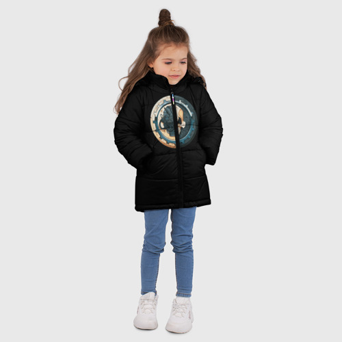 Зимняя куртка для девочек 3D с принтом Adeptus Mechanicus, вид сбоку #3