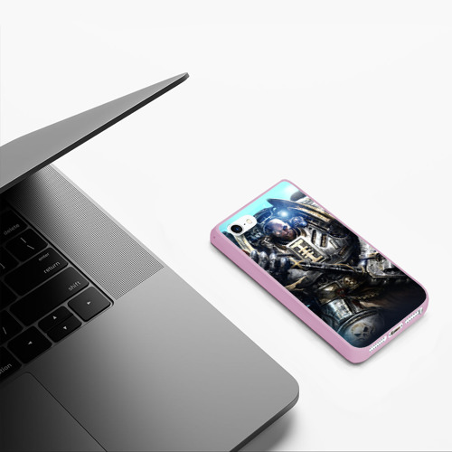Чехол для iPhone 5/5S матовый Серый рыцарь, цвет розовый - фото 5