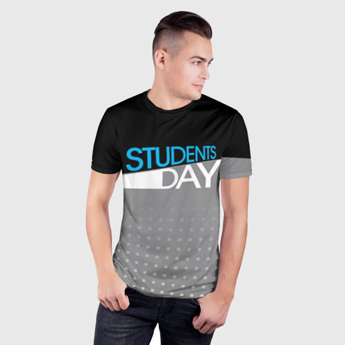 Мужская футболка 3D Slim День студента, цвет 3D печать - фото 3