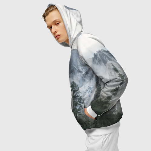Мужская толстовка 3D на молнии Лес, цвет белый - фото 5