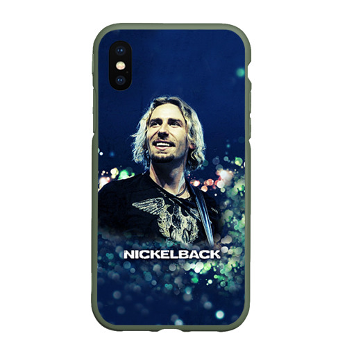 Чехол для iPhone XS Max матовый Nickelback, цвет темно-зеленый