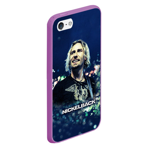 Чехол для iPhone 5/5S матовый Nickelback, цвет фиолетовый - фото 3