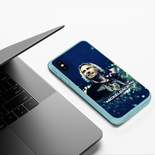 Чехол для iPhone XS Max матовый Nickelback, цвет мятный - фото 5