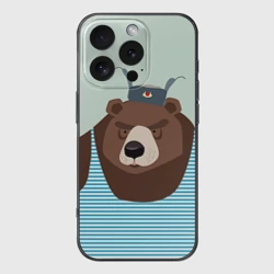 Чехол для iPhone 16 Pro силиконовый с защитой камеры Русский медведь