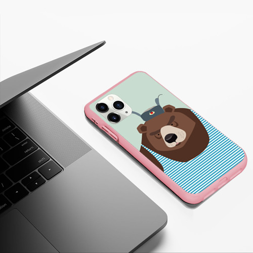 Чехол для iPhone 11 Pro Max матовый Русский медведь, цвет баблгам - фото 5