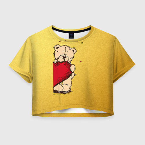 Женская футболка Crop-top 3D Медведи а, цвет 3D печать