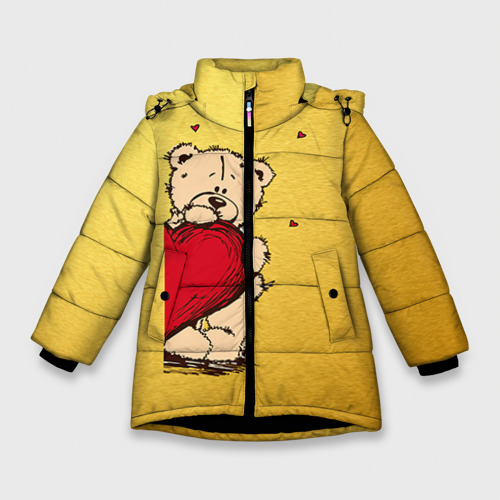 Зимняя куртка для девочек 3D Медведи а, цвет черный