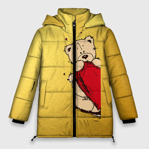 Женская зимняя куртка 3D с принтом Медведи б, вид спереди #2