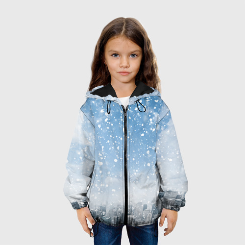 Детская куртка 3D Снежный город, цвет черный - фото 4