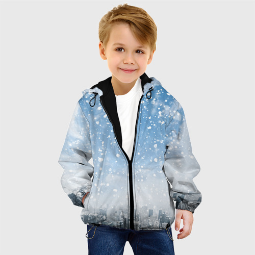 Детская куртка 3D Снежный город, цвет черный - фото 3