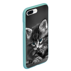 Чехол для iPhone 7Plus/8 Plus матовый Серый голубоглазый котенок - фото 2