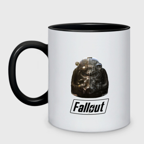 Кружка двухцветная Fallout, цвет белый + черный