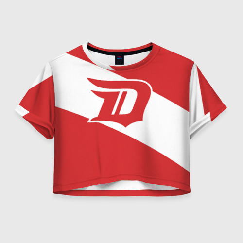 Женская футболка Crop-top 3D Detroit Red Wings D, цвет 3D печать