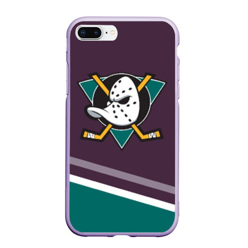 Чехол для iPhone 7Plus/8 Plus матовый Anaheim Ducks Selanne, цвет светло-сиреневый