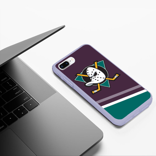 Чехол для iPhone 7Plus/8 Plus матовый Anaheim Ducks Selanne, цвет светло-сиреневый - фото 5