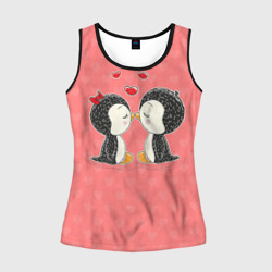 Женская майка 3D Влюбленные пингвины