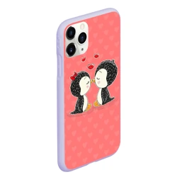 Чехол для iPhone 11 Pro Max матовый Влюбленные пингвины - фото 2