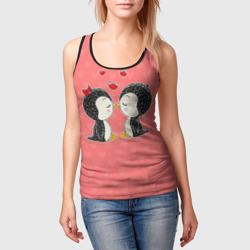 Женская майка 3D Влюбленные пингвины - фото 2