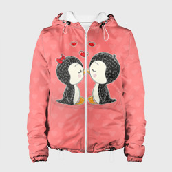 Женская куртка 3D Влюбленные пингвины