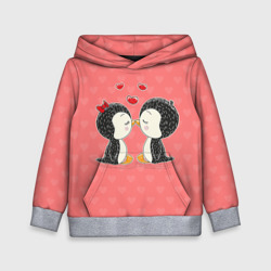 Детская толстовка 3D Влюбленные пингвины