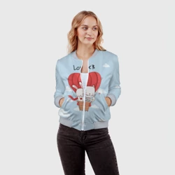 Женский бомбер 3D Влюбленные на шаре - фото 2