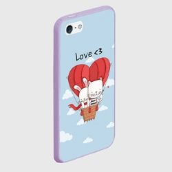 Чехол для iPhone 5/5S матовый Влюбленные на шаре - фото 2