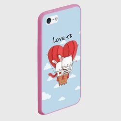 Чехол для iPhone 5/5S матовый Влюбленные на шаре - фото 2