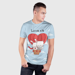 Мужская футболка 3D Slim Влюбленные на шаре - фото 2