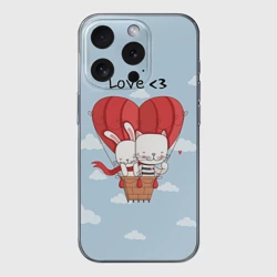 Чехол для iPhone 15 Pro силиконовый с защитой камеры Влюбленные на шаре