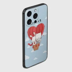 Чехол для iPhone 15 Pro силиконовый с защитой камеры Влюбленные на шаре - фото 2