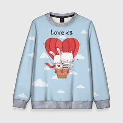 Детский свитшот 3D Влюбленные на шаре