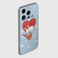 Чехол для iPhone 15 Pro Max силиконовый с защитой камеры Влюбленные на шаре - фото 2