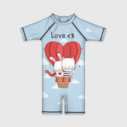 Детский купальный костюм 3D Влюбленные на шаре