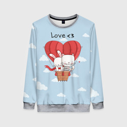 Женский свитшот 3D Влюбленные на шаре