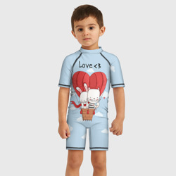 Детский купальный костюм 3D Влюбленные на шаре - фото 2