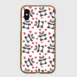 Чехол для iPhone XS Max матовый Панда и любовь
