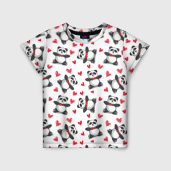 Детская футболка 3D Панда и любовь