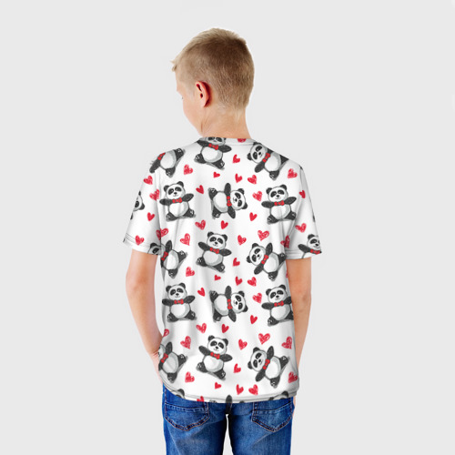 Детская футболка 3D Панда и любовь, цвет 3D печать - фото 4