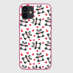 Чехол для iPhone 12 Mini Панда и любовь