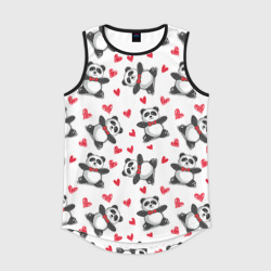 Мужская спортивная майка 3D Панда и любовь