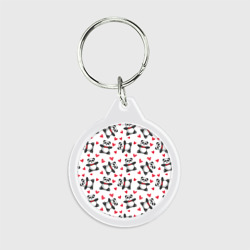 Брелок круглый Панда и любовь