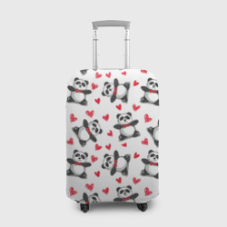 Чехол для чемодана 3D Панда и любовь