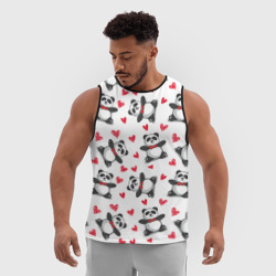 Мужская спортивная майка 3D Панда и любовь - фото 2