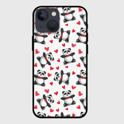 Чехол для iPhone 13 mini Панда и любовь