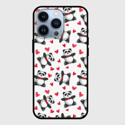 Чехол для iPhone 13 Pro Панда и любовь